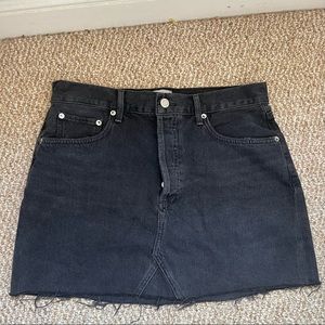 Agolde Black Denim Mini Skirt